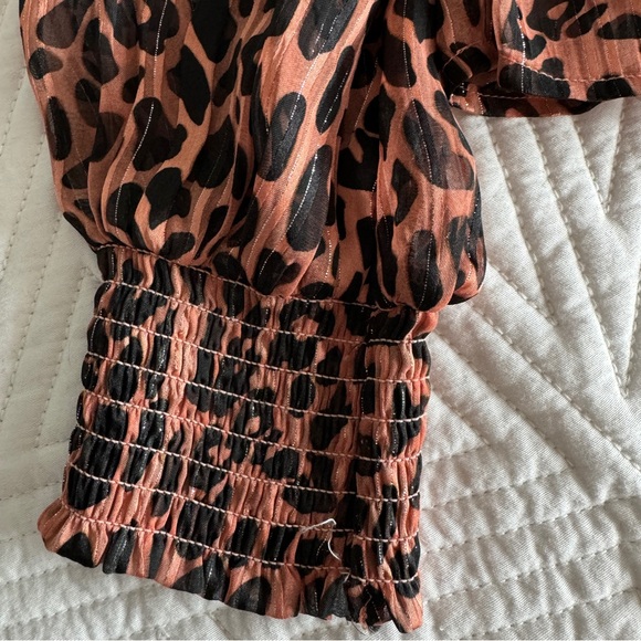 Scotch & Soda Sheer Leopard Print Long Sleeve Top - Picture 8 of 14